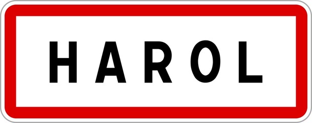 Panneau entr&eacute;e ville agglom&eacute;ration Harol / Town entrance sign Harol