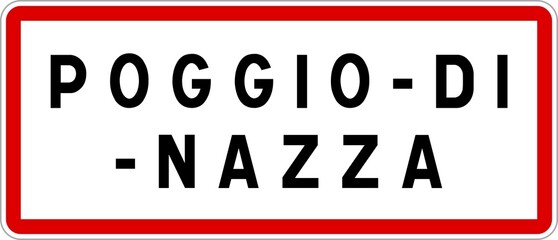 Panneau entrée ville agglomération Poggio-di-Nazza / Town entrance sign Poggio-di-Nazza