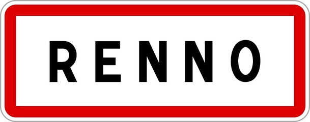 Panneau entrée ville agglomération Renno / Town entrance sign Renno