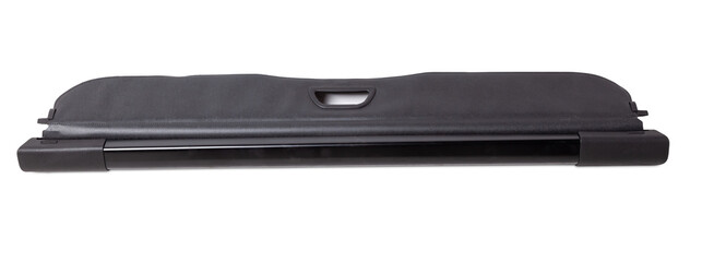 Black modern car trunk cover - design element on white isolated background, Luggage cover