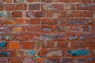 Mur en briques au Cateau-Cambrésis, Nord, France