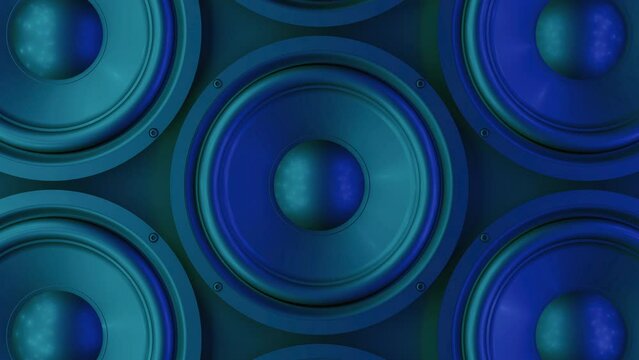 Background animation speakers making loud sound music 