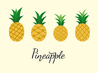 set with a variety of stylized pineapples.