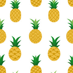 Repeating pattern with cartoon pineapples.