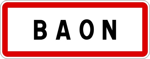 Panneau entrée ville agglomération Baon / Town entrance sign Baon