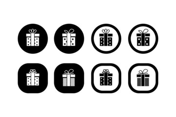 Gift box button icon design collection