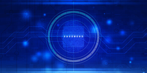 Fingerprint Scanning Technology Concept 2d Illustration
