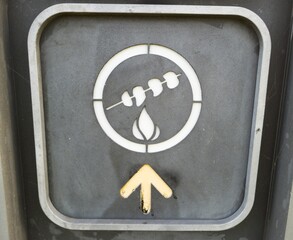 Modern Metal Fire Area Sign in a Park