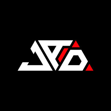JAD triangle letter logo design with triangle shape. JAD triangle logo design monogJAm. JAD triangle vector logo template with red color. JAD triangular logo Simple, Elegant, and Luxurious Logo...