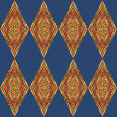 Seamless pattern, chevron, Asia trend, ornament. Watercolor drawing, graphics.