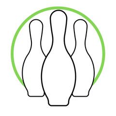 bowling skittle icon design. Simple vector illustration in a flat style.