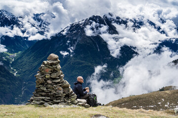 hiker takes a break