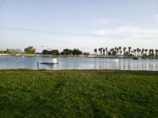 Water-Ski In Menachem Begin, Darom Park, Tel-Aviv, Israel
