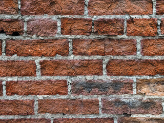 old red brick wall close up