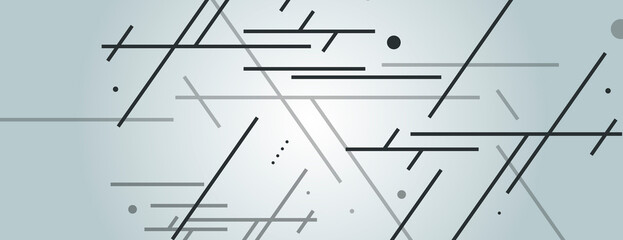 Geometric simple blue dynamic lines. Futuristic graphic design illustration. Banner abstract background