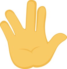 Vector illustration of a yellow hand making the classic vulcan salute