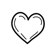 Sketch heart. Hand drawn doodle icon. Sign symbol. Vector.