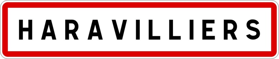 Panneau entrée ville agglomération Haravilliers / Town entrance sign Haravilliers
