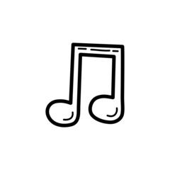Sketch musical note. Hand drawn doodle icon. Sign symbol. Vector.