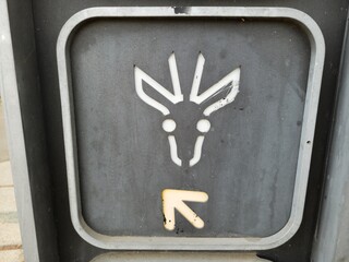 Modern Metal Animal Sign in a Park