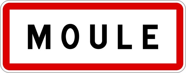 Panneau entrée ville agglomération Moule / Town entrance sign Moule