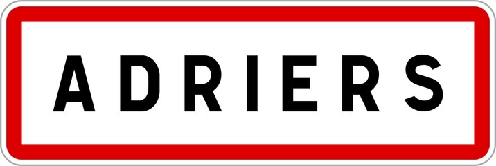 Panneau entrée ville agglomération Adriers / Town entrance sign Adriers