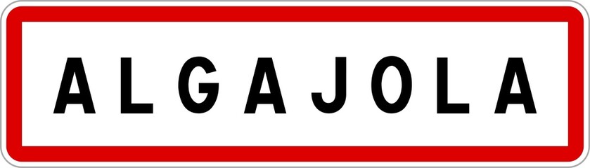 Panneau entrée ville agglomération Algajola / Town entrance sign Algajola