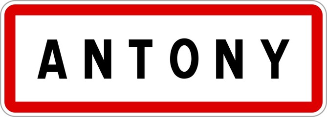 Panneau entrée ville agglomération Antony / Town entrance sign Antony