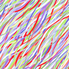 Abstract seamless background with multicolored tape lines on white background. Perfect for textile, wallpapers, wrapping paper