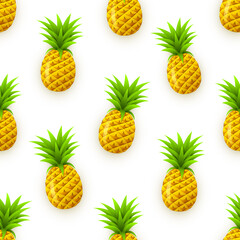 Summer pineapple seamless pattern