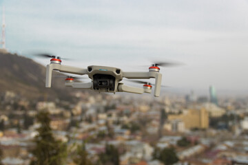 Drone in free sky flight