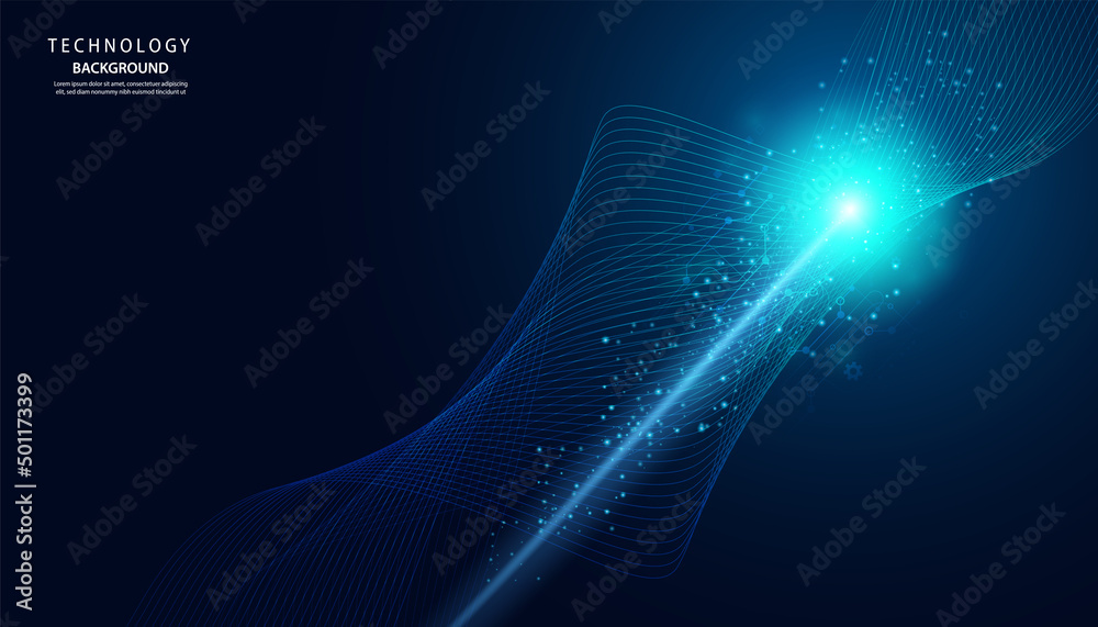 Poster abstract technology hi tech background concept speed movement motion blur moving fast in the light f
