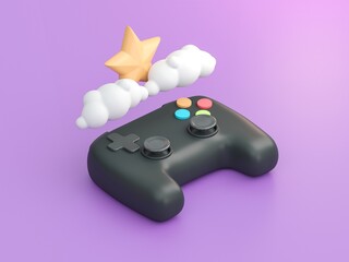 Soft Pop 3D Gamepad. 3D render © Roverto