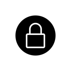 Lock icon in black round