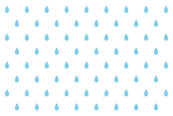 シンプルな雨のシームレスパターン　雫　青　水色　背景　素材 - obrazy, fototapety, plakaty