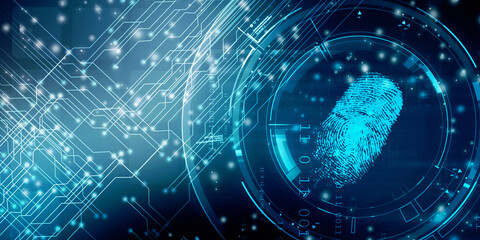 Fingerprint Scanning Technology Concept 2d Illustration