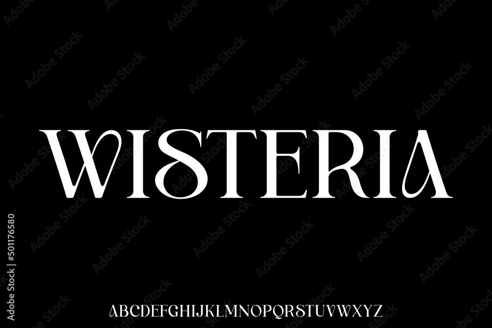 Wall mural unique and elegant alphabets display font vector