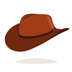 Cowboy hat isolated element. Vector drawing illustration for icon, game, packaging, banner. Wild west, western, cowboy concept
