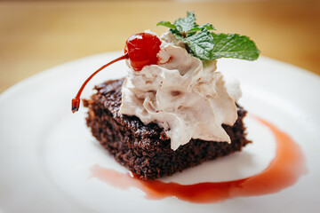 chocolate cake with cherry