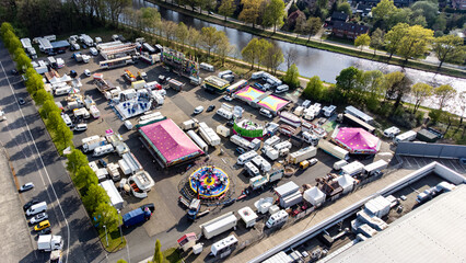Kirmes Lingen Emsland - Aufbau - Drohne Luftaufnahme