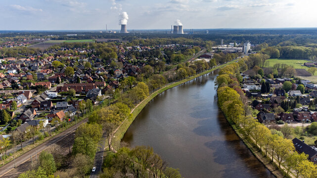 Lingen Ems - Ems Kanal - Drohne Luftaufnahme