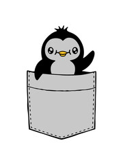 Winkender Brusttasche Pinguin 