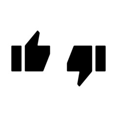 Like and dislike black icon on white background.