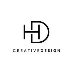 Modern linear letter HD logo design vector
