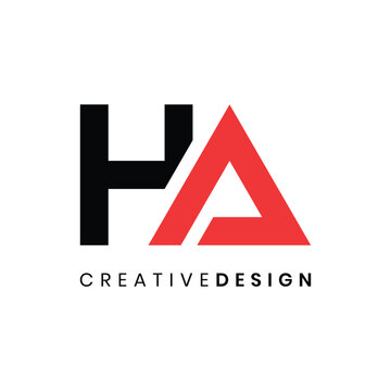 Creative modern letter HA logo design vector