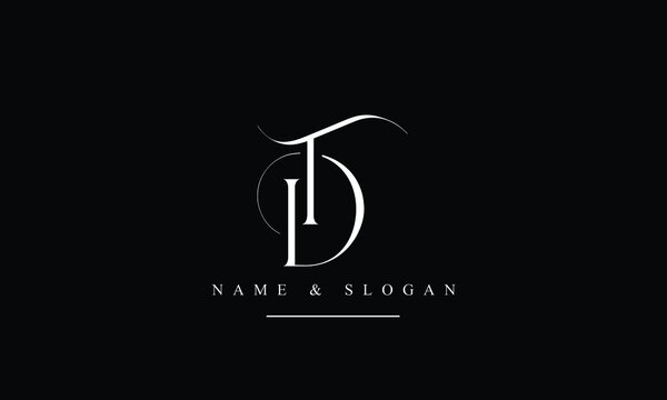 TD, DT, T, D abstract letters logo monogram