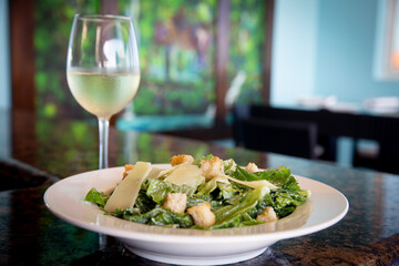 Caesar Salad with Wine