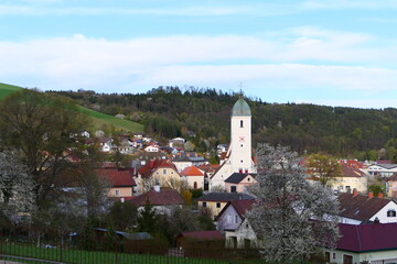 Blick auf die Stadtpfarrkirche, Kirchschlag in der buckligen Welt