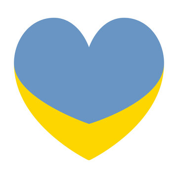 Blue and yellow hearts like the symbol of Ukraine. Stand with and support Ukraine. Pray Ukraine. Russian-Ukrainian conflict. Stop world war. Banner cartoon design. 