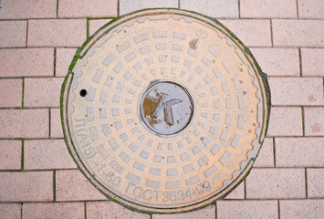 Old manhole in Kaliningrad. Russia